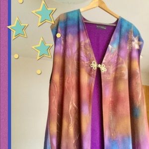 Elegant long plus size hand made vest/duster